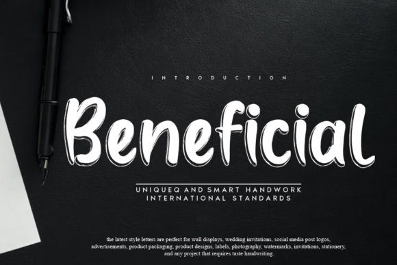 Beneficial: A Handwritten Typeface for Editorial Design