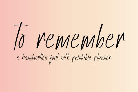 To Remember: A Handwritten Font for Crafters